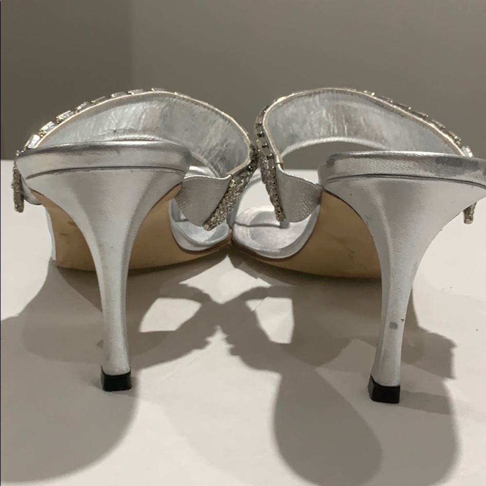 Manolo Blahnik, embellished, leather heels. - Picture 3 of 5